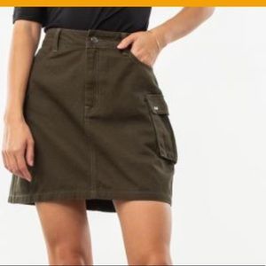 Lazy oaf khaki cargo mini skirt